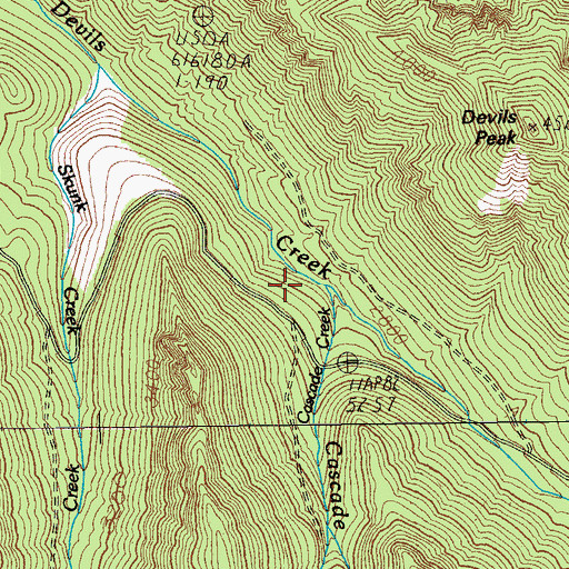 Topographic Map of Cascade Creek, OR