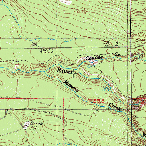 Topographic Map of Cascade Creek, OR