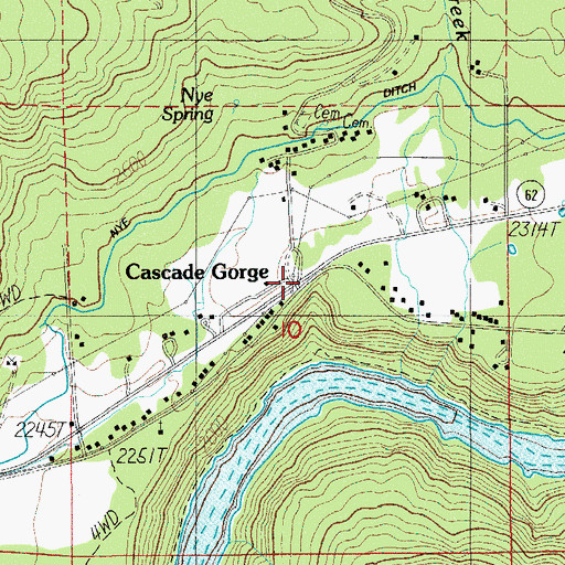Topographic Map of Cascade Gorge, OR