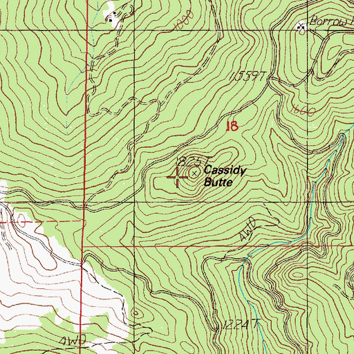 Topographic Map of Cassiday Butte, OR
