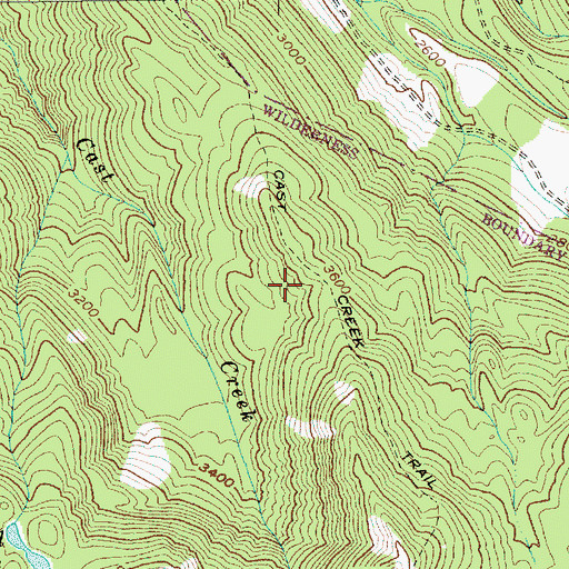 Topographic Map of Cast Creek Trail, OR