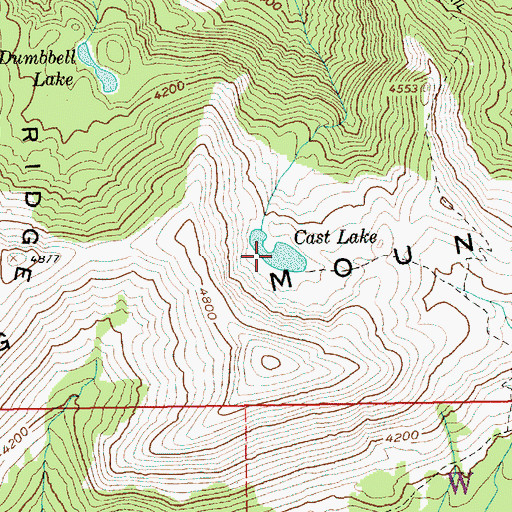 Topographic Map of Cast Lake, OR
