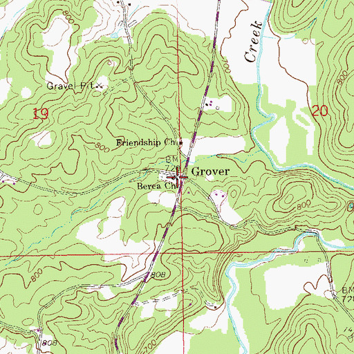 Topographic Map of Berea Church of Christ, AL
