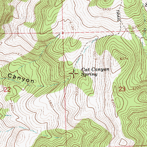 Topographic Map of Cat Canyon Spring, OR
