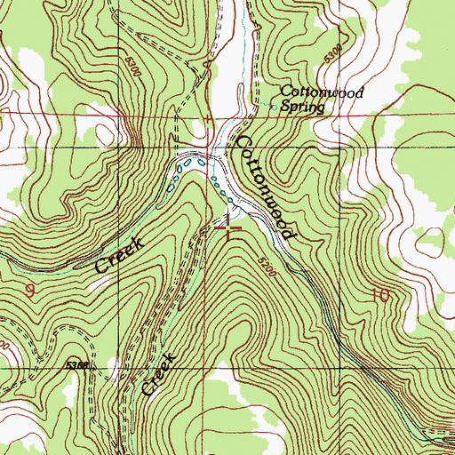 Topographic Map of Cat Creek, OR