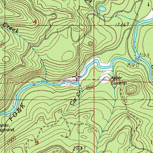 Topographic Map of Cat Creek, OR