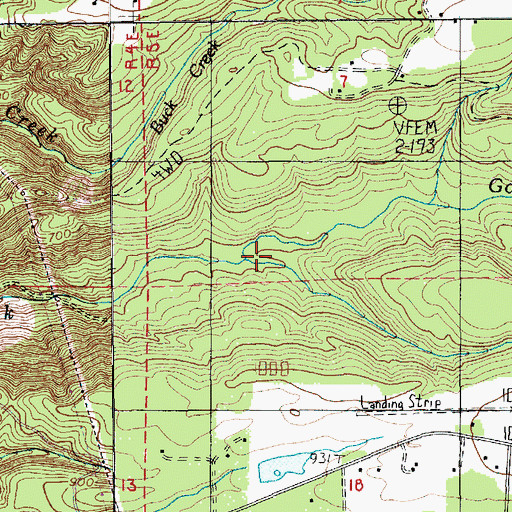 Topographic Map of Cat Creek, OR