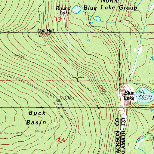 Topographic Map of Cat Hill Way, OR