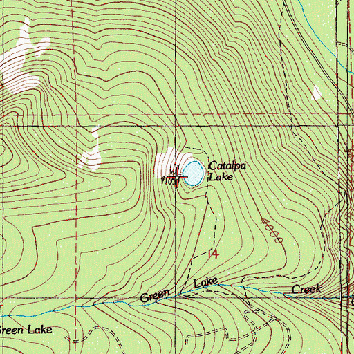 Topographic Map of Catalpa Lake, OR