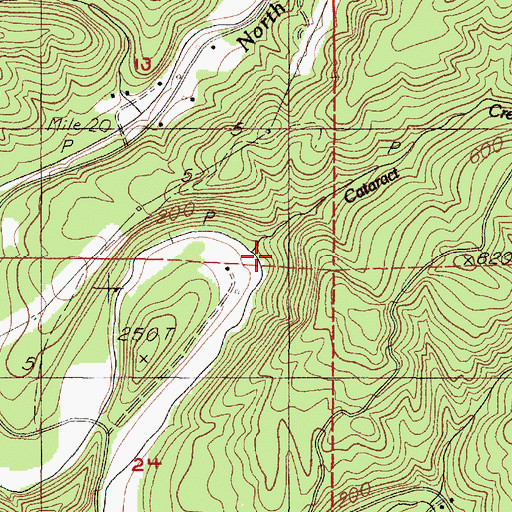 Topographic Map of Cataract Creek, OR