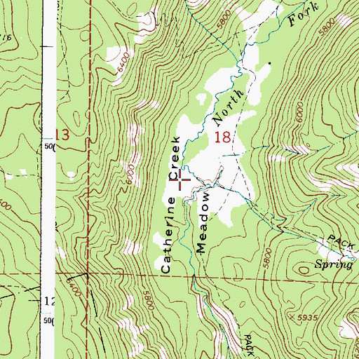 Topographic Map of Catherine Creek Meadow, OR