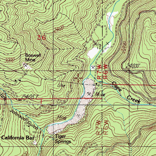 Topographic Map of Cave Creek, OR