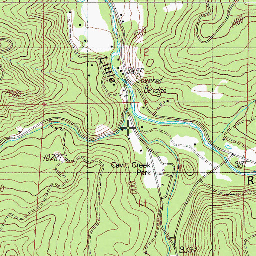 Topographic Map of Cavitt Creek, OR