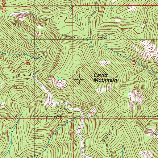 Topographic Map of Cavitt Mountain, OR