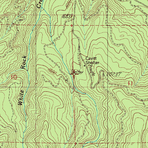 Topographic Map of Cavitt Shelter, OR