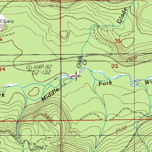 Topographic Map of Cayuse Creek, OR