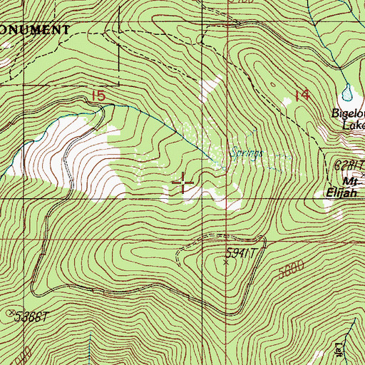 Topographic Map of Cedar Camp, OR