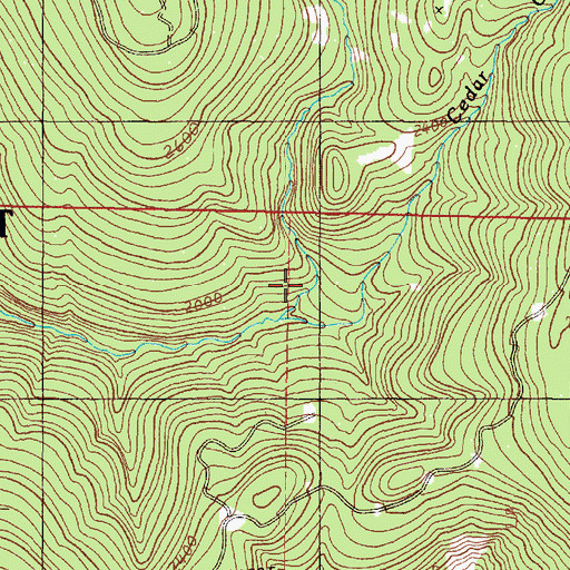 Topographic Map of Cedar Creek, OR