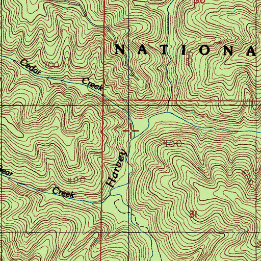 Topographic Map of Cedar Creek, OR