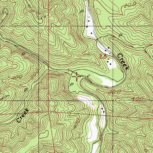 Topographic Map of Cedar Creek, OR