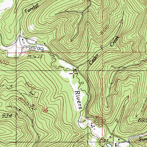 Topographic Map of Cedar Creek, OR
