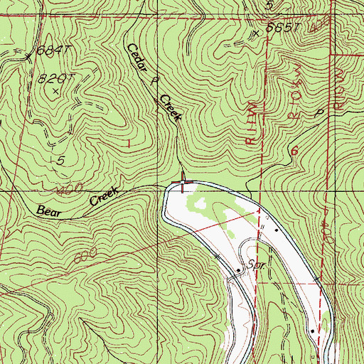 Topographic Map of Cedar Creek, OR