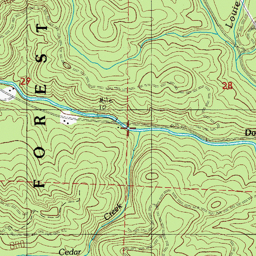 Topographic Map of Cedar Creek, OR