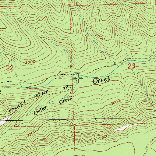 Topographic Map of Cedar Creek, OR