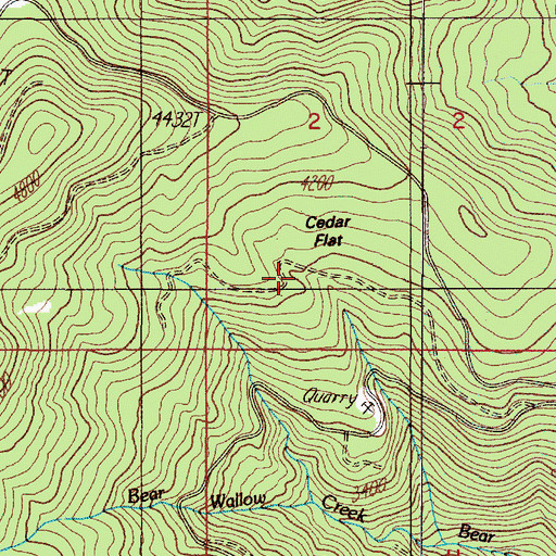 Topographic Map of Cedar Flat, OR