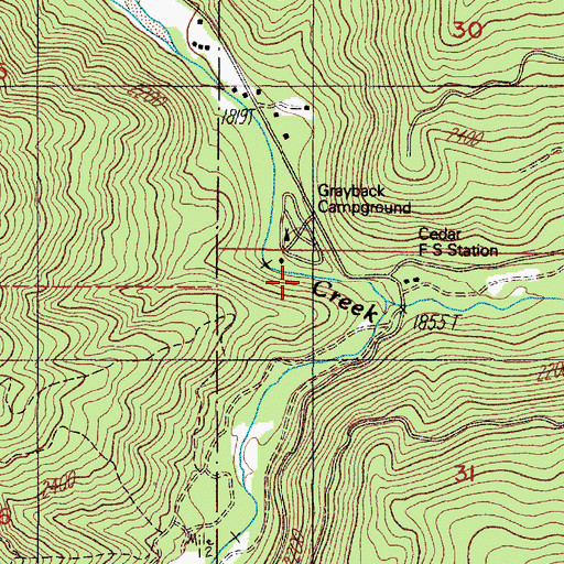 Topographic Map of Cedar Guard Station, OR
