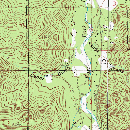 Topographic Map of Cedar Gulch, OR