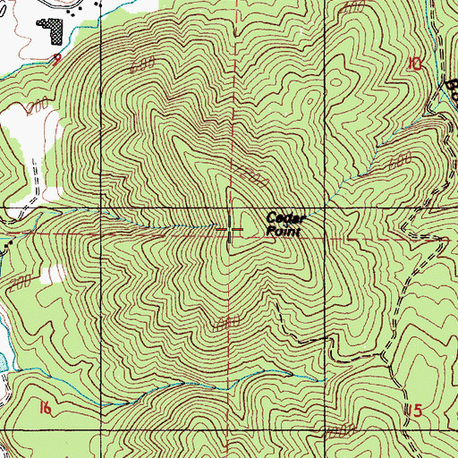 Topographic Map of Cedar Point, OR