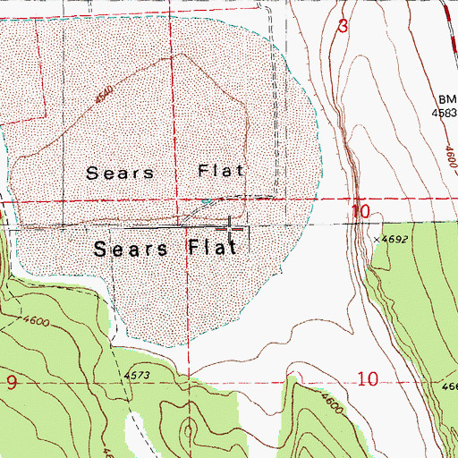 Topographic Map of Sears Flat, OR