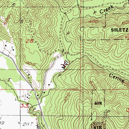 Topographic Map of Cerine Creek, OR