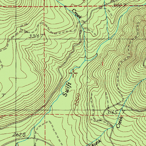 Topographic Map of Chako Creek, OR