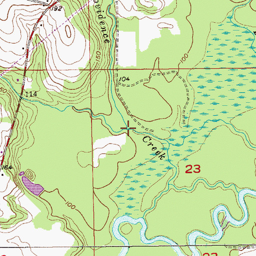 Topographic Map of Berry Branch, AL