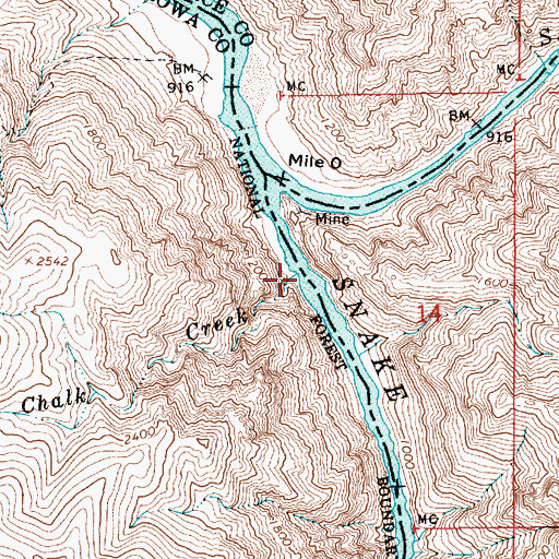 Topographic Map of Chalk Creek, OR