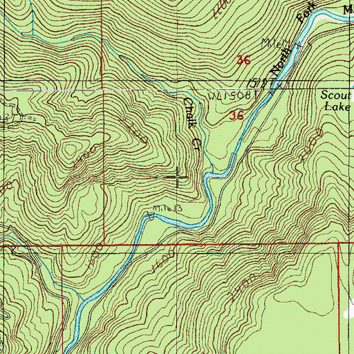 Topographic Map of Chalk Creek, OR