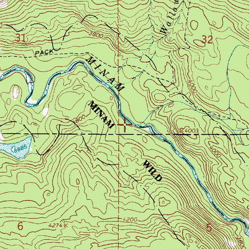 Topographic Map of Chaparral Creek, OR