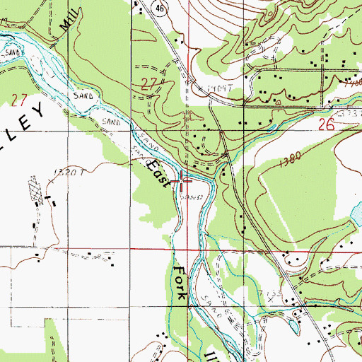 Topographic Map of Chapman Creek, OR