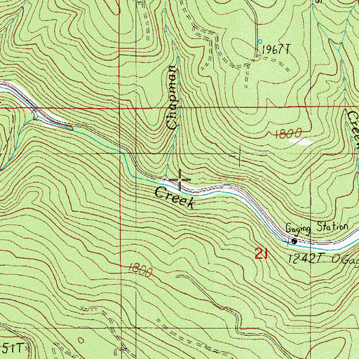 Topographic Map of Chapman Creek, OR
