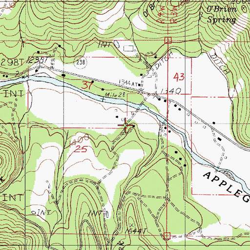 Topographic Map of Chapman Creek, OR