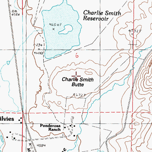 Topographic Map of Charlie Smith Butte, OR