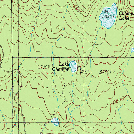 Topographic Map of Lake Charline, OR