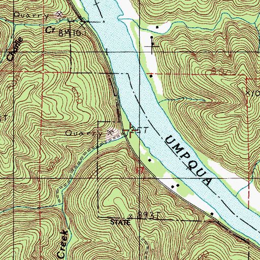Topographic Map of Charlotte Creek, OR