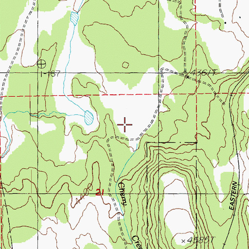 Topographic Map of Cherry Creek, OR