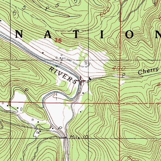 Topographic Map of Cherry Creek, OR