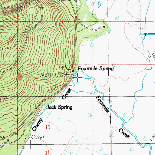Topographic Map of Cherry Creek, OR