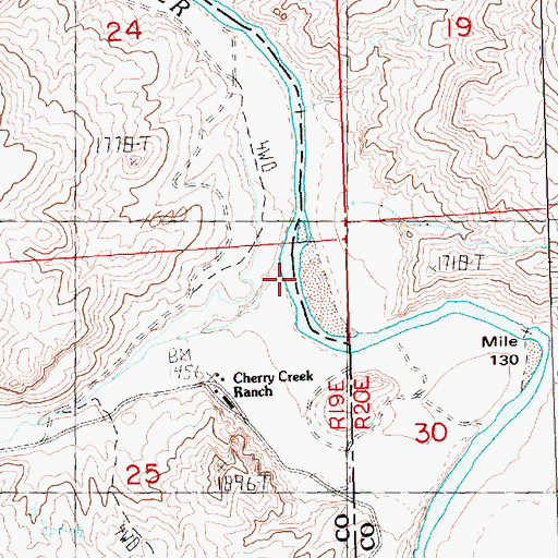 Topographic Map of Cherry Creek, OR