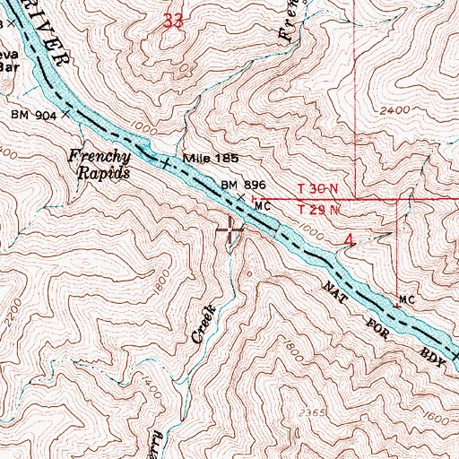 Topographic Map of Cherry Creek, OR